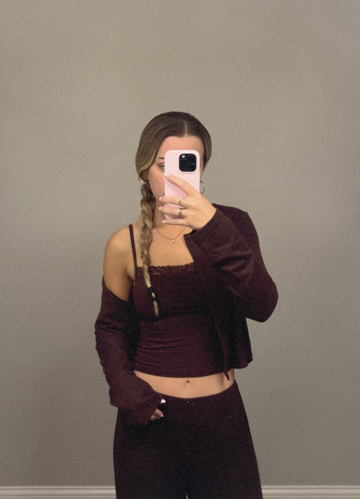 A suckerrr for a good PJ set. Tank has a built in bra. Wearing XS pants and small tops 