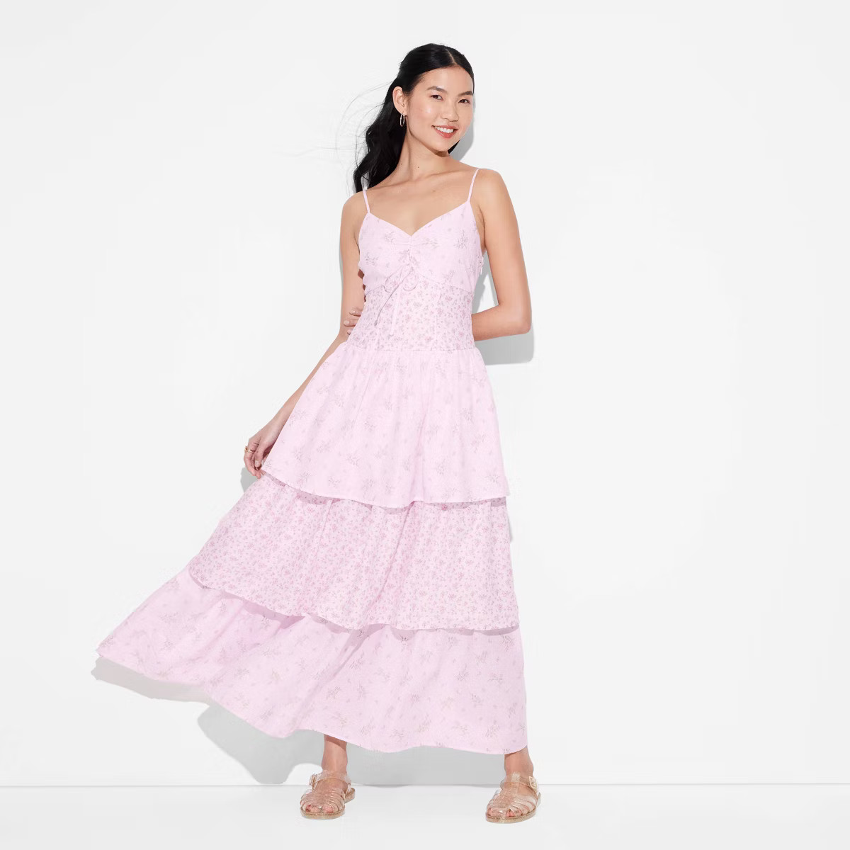 Women's Tiered Maxi Empire Waist Dress - Wild Fable™ Pink Floral | Target