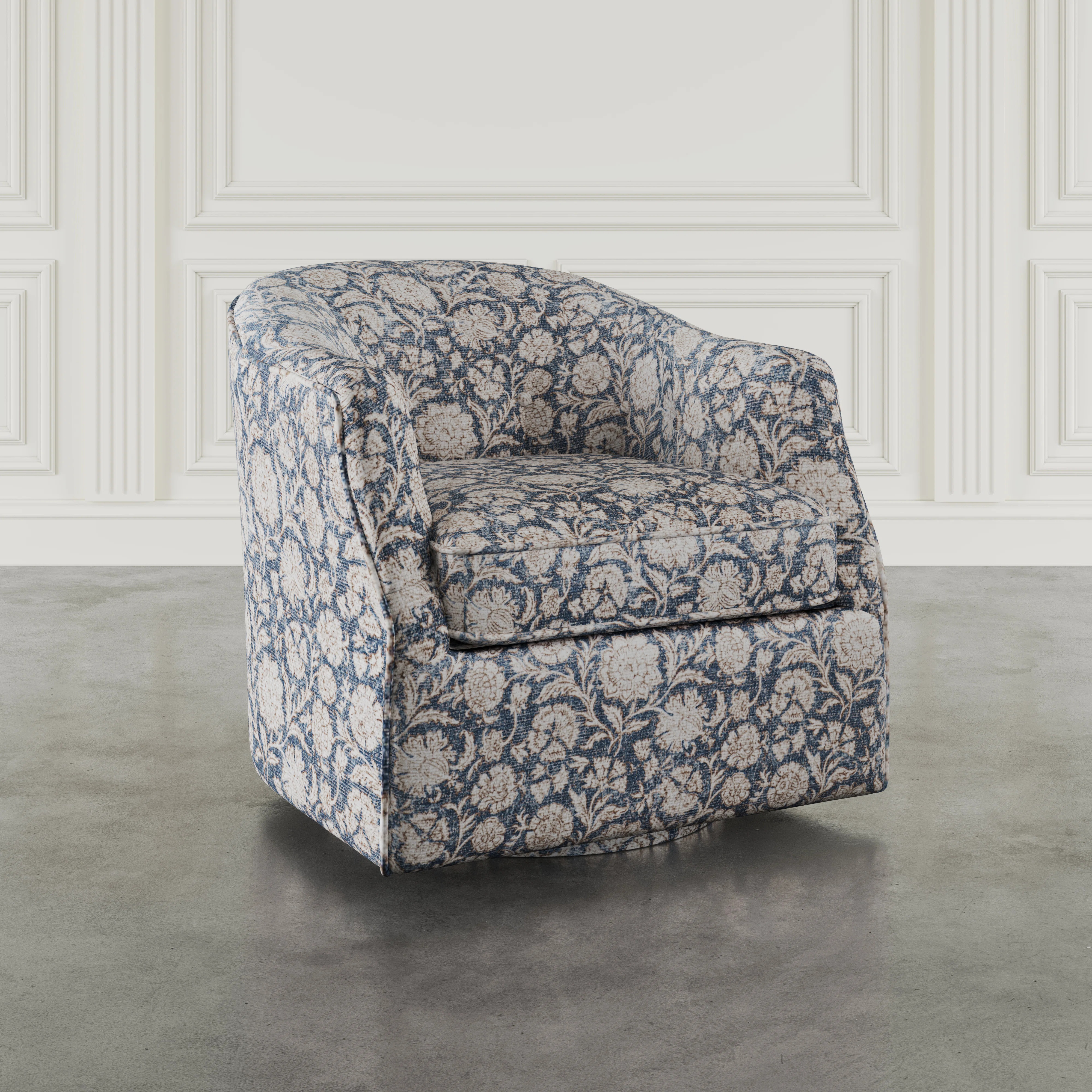 Lottie Modern Cottage Floral Print Upholstered Accent Swivel Chair | Wayfair North America