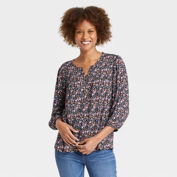 Women's Long Sleeve Button-Front Blouse - Knox Rose™ | Target