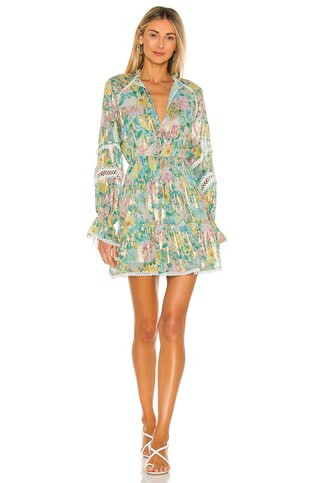 HEMANT AND NANDITA Azalea Mini Dress in Green from Revolve.com | Revolve Clothing (Global)