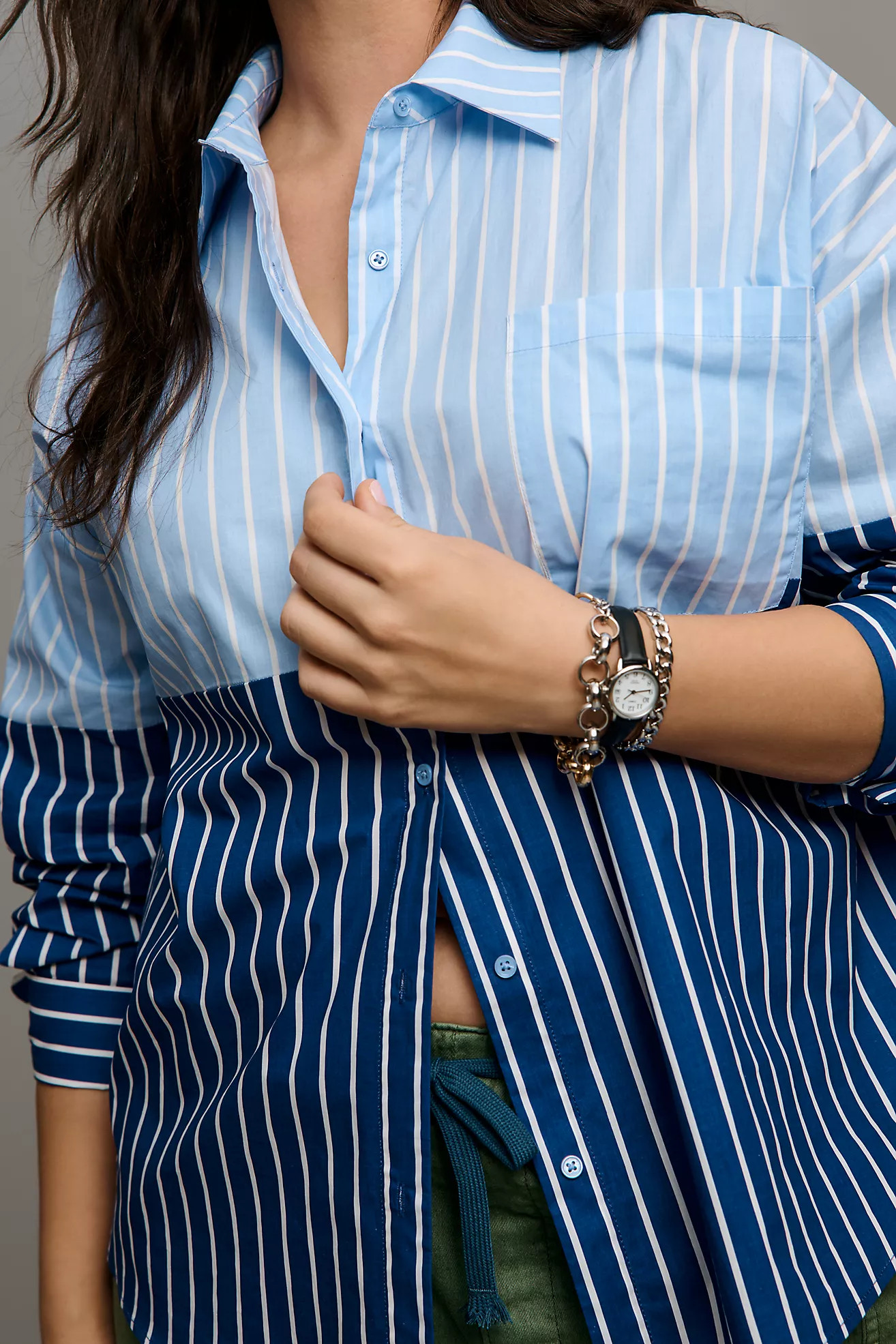 English Factory Colorblock Stripe Shirt | Anthropologie (US)