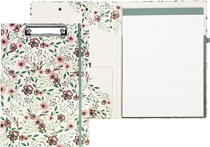 Steel Mill & Co Cute Clipboard Folio with Refillable Lined Notepad and Interior Storage Pocket, E... | Amazon (US)