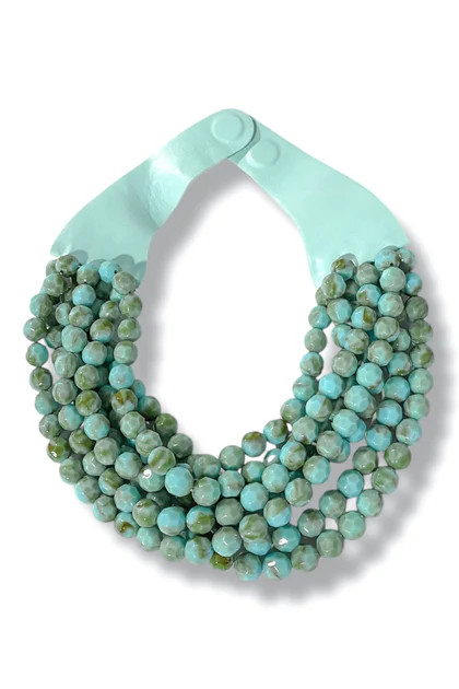 Carla Turquoise Faceted Bead Statement Necklace | The Willow Tree