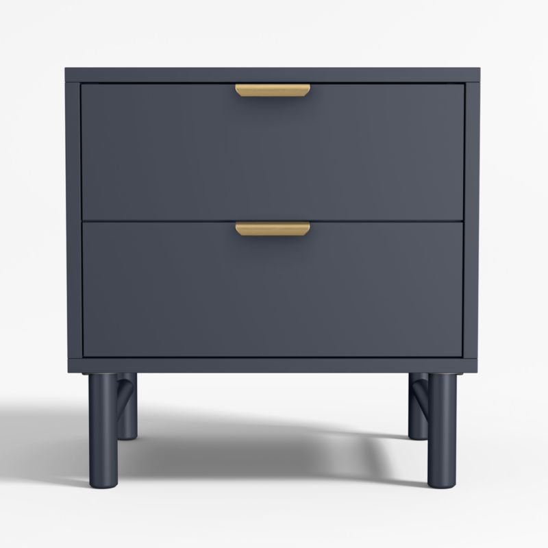 Set of 2 Classic Deep Navy Blue Wood 2-Drawer Kids Nightstands + Reviews | Crate & Kids | Crate & Barrel