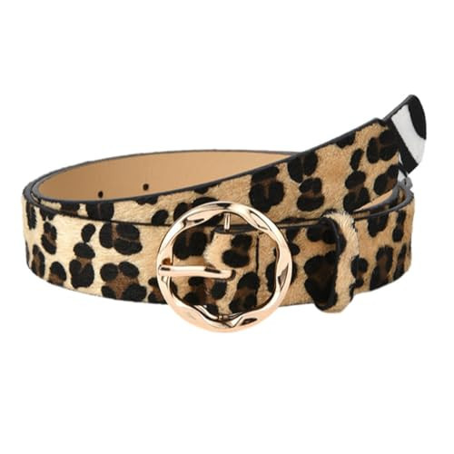 Animal Leopard Print Belt Wide Waist Belts for Women Leopard Belts for Jeans Dress Belts for Men Women Brown Leopard Costume Accessories for Womens Soft Faux Leather Belt for Jeans Pant Belt No Holes | Amazon (US)