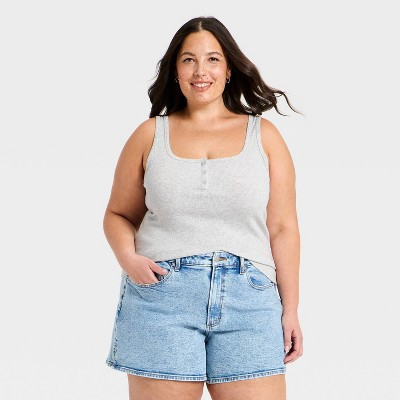 Women's Fitted Tank Top - Universal Thread™ Heather Gray 2X | Target