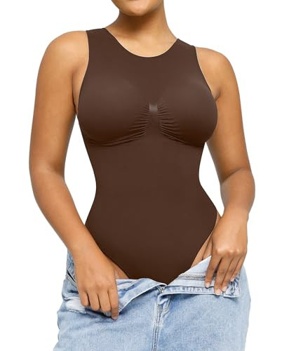 SHAPELLX Going Out Bodysuit for Women Body Shaper Tummy Control Body Suit Thong Body Shaping Top Crew Neck Body Suit | Amazon (US)
