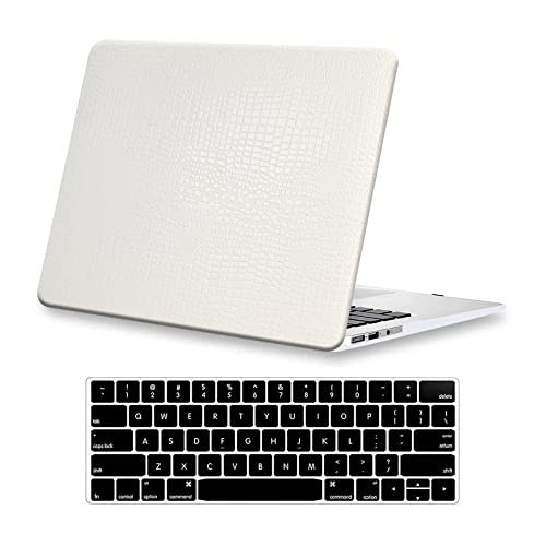 DTangLsm for Crocodile MacBook Pro 14 inch Case M5 2026-2021 M4 M3 M2 M1 A3426 A3427 A3434 A3112 A3185 A3401 A2918 A2992 A2779 A2442, Alligator Skin Textured Leather Hard Case+Keyboard Cover, White | Amazon (US)