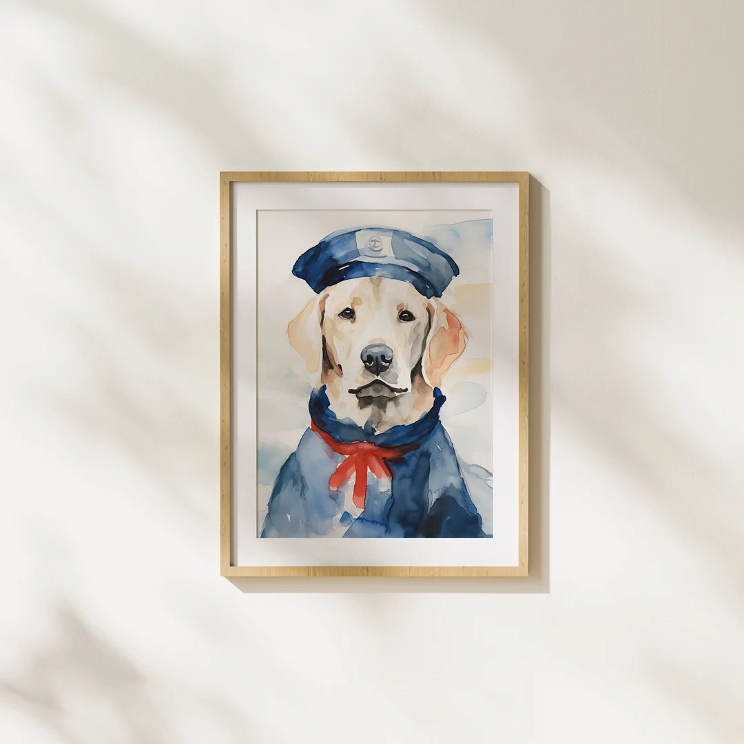 Introducing delightful pet portrait, a charming piece that captures the spirit of a lovable golde... | Etsy (US)