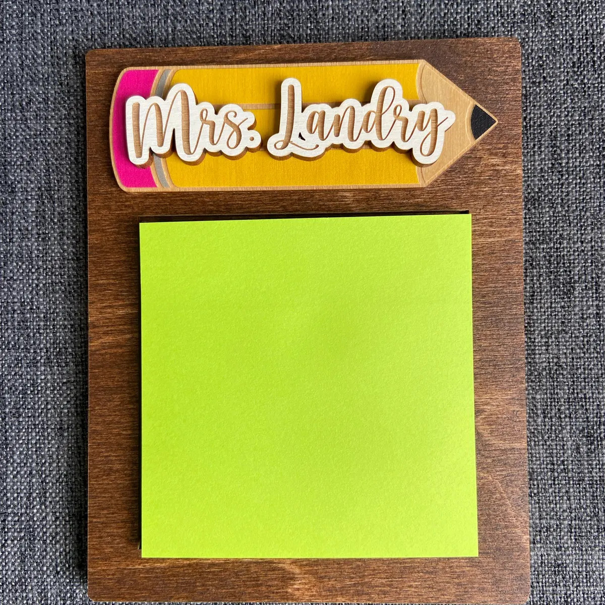 Teacher Sticky Note Pad Holder Gift | Personalized Teacher Name Gift | Student Gift for Teacher |... | Etsy (US)