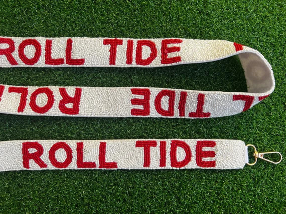 Beaded Bag Strap White Roll Tide Bag Strap Game Day Bag - Etsy | Etsy (US)