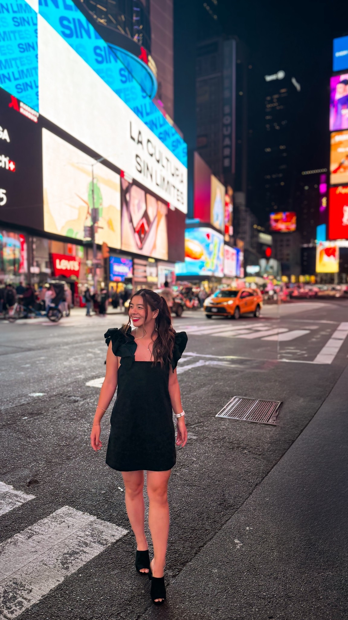 Wearing a size XS in the dress