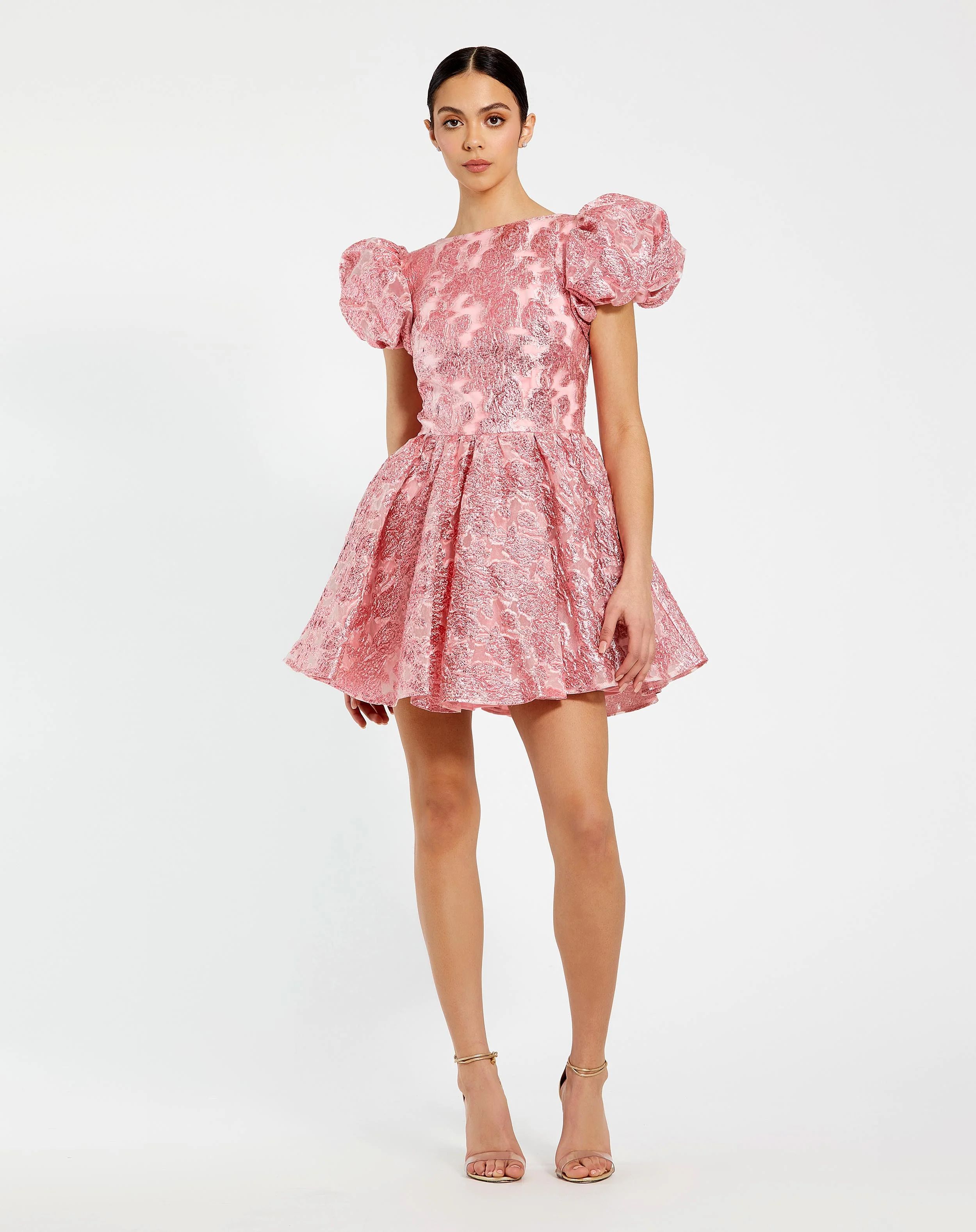 Puff Sleeve Brocade Mini Dress with Pockets | Sample | Sz. 2 | Mac Duggal