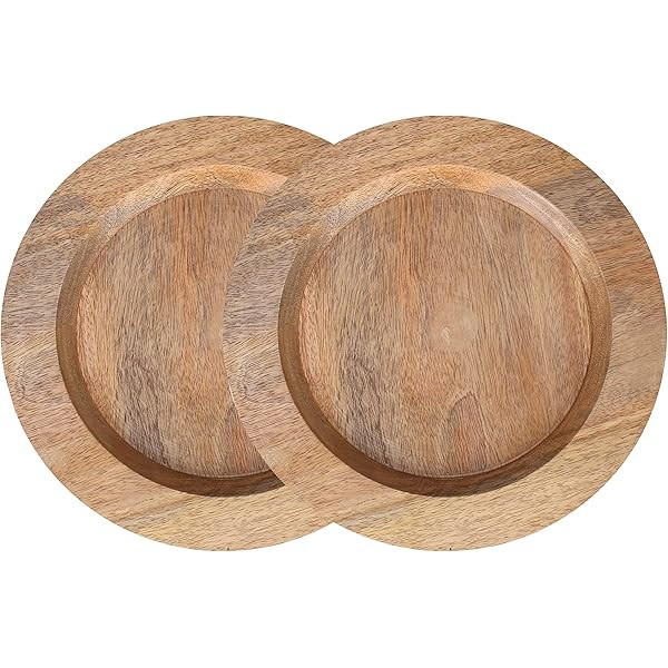 Avera Products | Beautiful Mango Wood Charger Plate 14" Set of 8 | Chargers for Dinner Plates Design | Amazon (US)