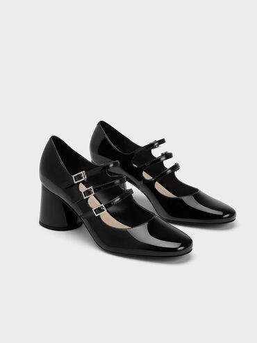 Claudie Patent Buckled Mary Janes
    
         - Black | Charles & Keith UK