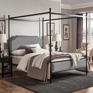 Rayen Grey Upholstered Metal Canopy Queen Bed by iNSPIRE Q ClassicBrand Namebrand iNSPIRE QImage... | Bed Bath & Beyond