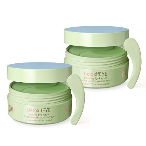 Pixi DetoxifEYE 2-Pack | Depuffing Hydrogel Under-Eye Patches|Cucumber, Gold & Caffeine for Puffy Eyes and Dark Circles | 2 Boxes, 60 pairs, 120 Patches | Amazon (US)