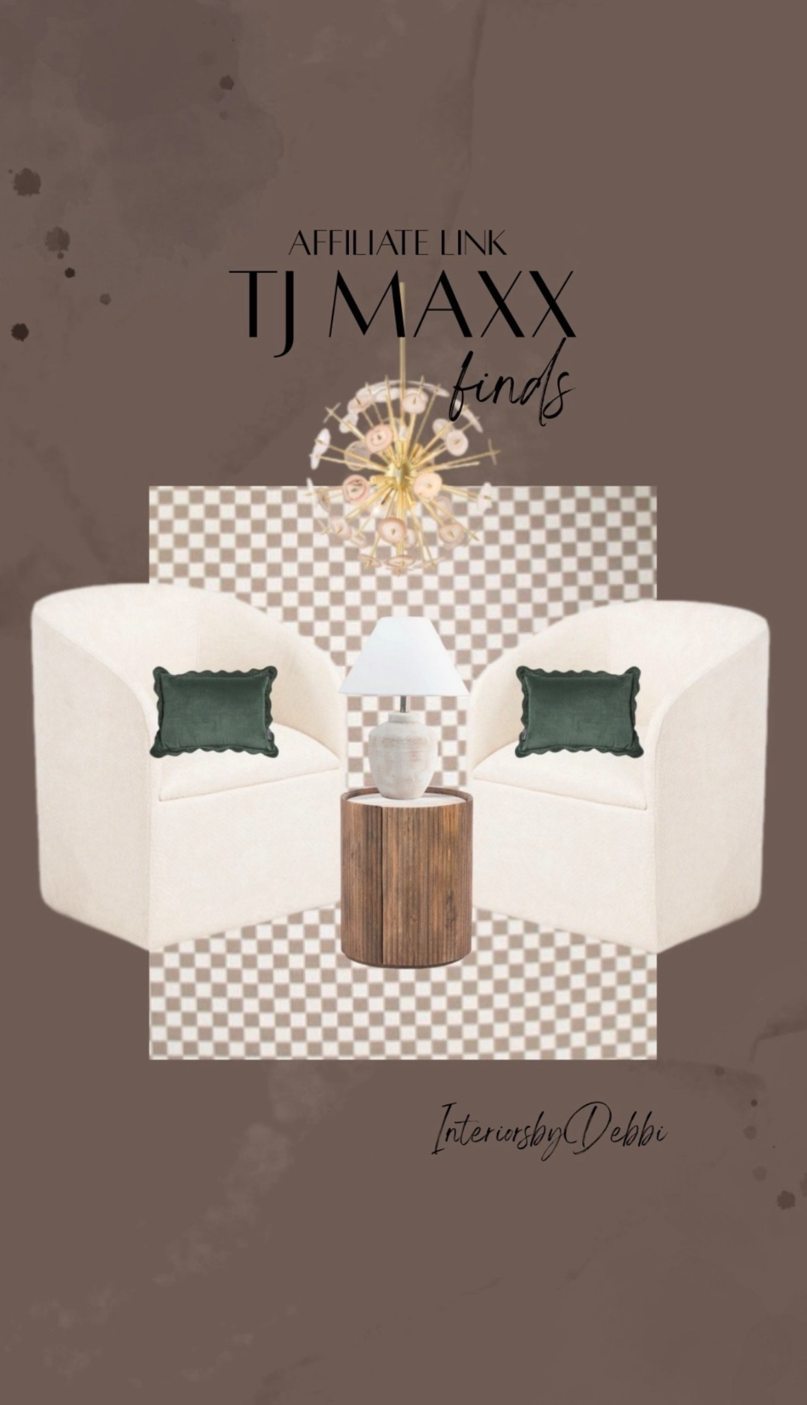 TJ Maxx Finds
Area rug, accent chairs, side table, lamp. Chandelier, transitional home, modern decor, amazon find, amazon home, target home decor, mcgee and co, studio mcgee, amazon must have, pottery barn, Walmart finds, affordable decor, home styling, budget friendly, accessories, neutral decor, home finds, new arrival, coming soon, sale alert, high end look for less, Amazon favorites, Target finds, cozy, modern, earthy, transitional, luxe, romantic, home decor, budget friendly decor, Amazon decor #tjmaxx



#LTKSeasonal #LTKHome