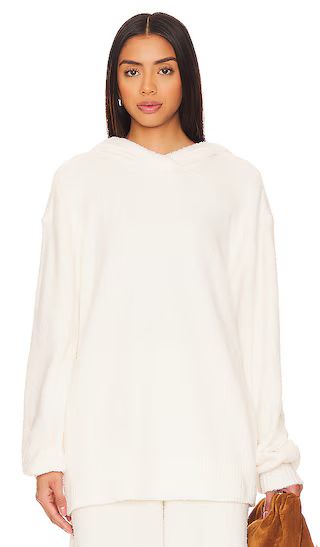 Hooded Turtleneck Boucle Sweater in Ivory | Revolve Clothing (Global)