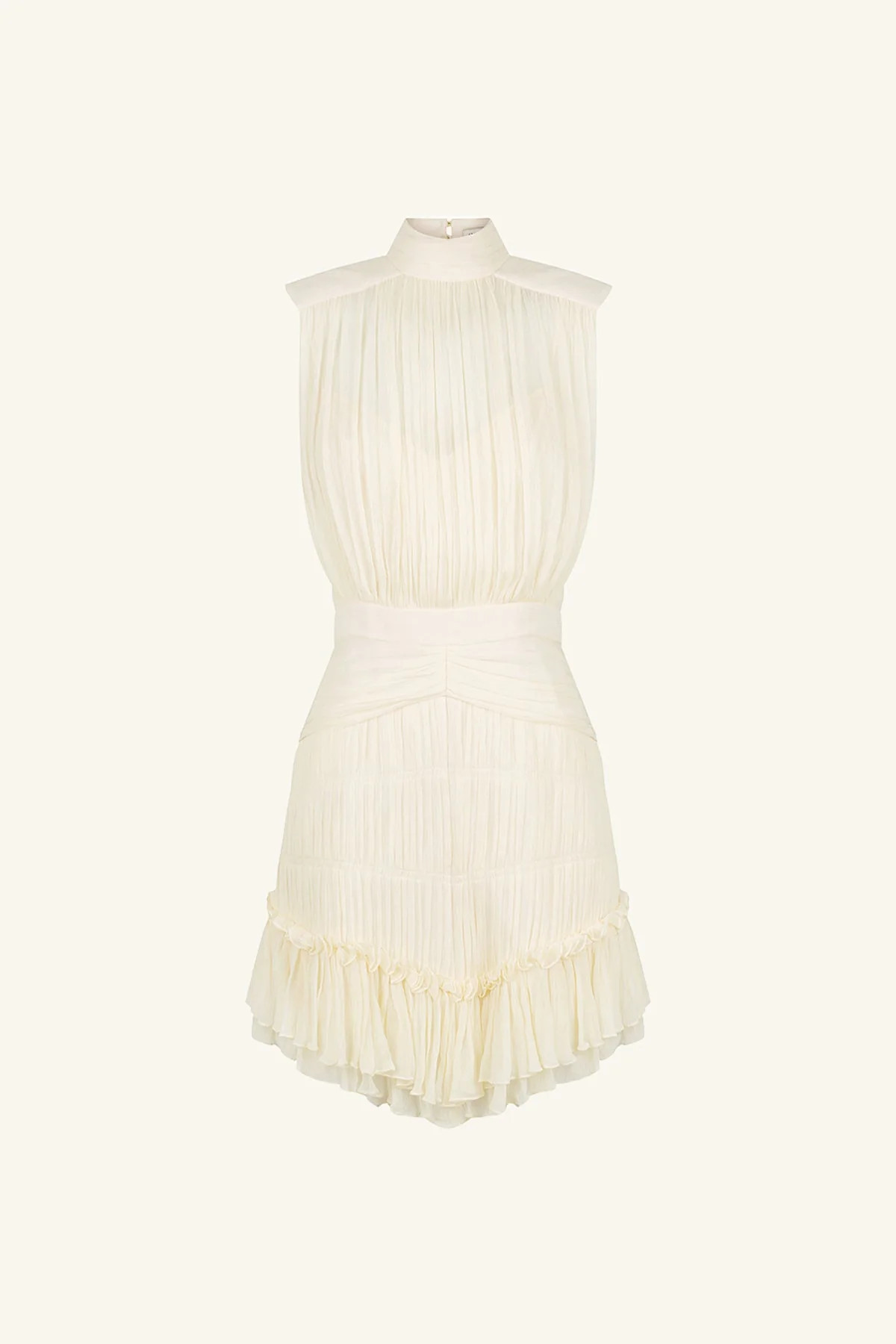 Victoria Sleeveless Ruched Mini Dress | Cream | Dresses | Shona Joy | Shona Joy