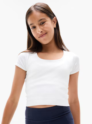 Athleta Girl Rise Above Rib Crop Tee | Athleta | Athleta