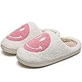 Smiley Face Slippers,Retro Soft Plush Lightweight House Slippers Slip-on Cozy Indoor Outdoor Slip... | Amazon (US)