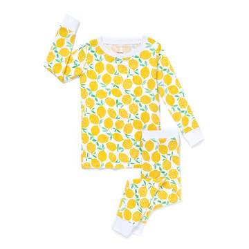 Lemons Two-Piece Bamboo Viscose Pajama Set | Little Sleepies