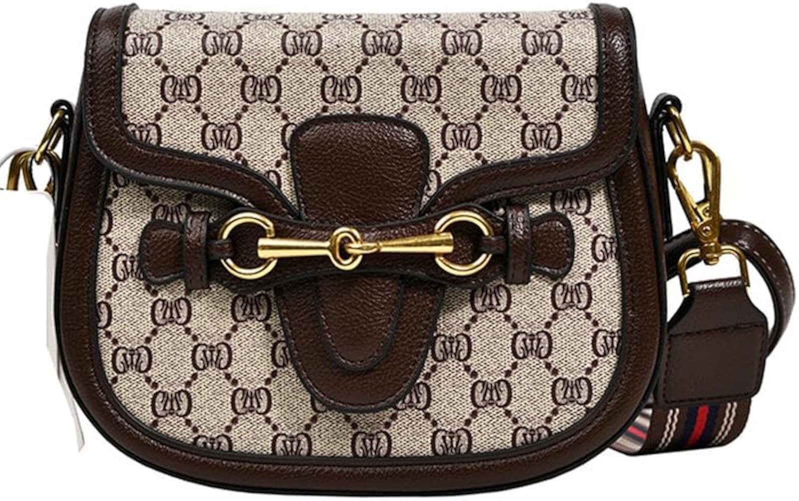 Women's Small Crossbody Bags with Golden Buckle Artificial Leather Purse Handbag in Fashionable D... | Amazon (US)