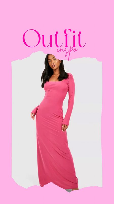 Barbie Movie Outfit Inspo | Boohoo Pink Slinky Maxi Dress

#LTKunder50