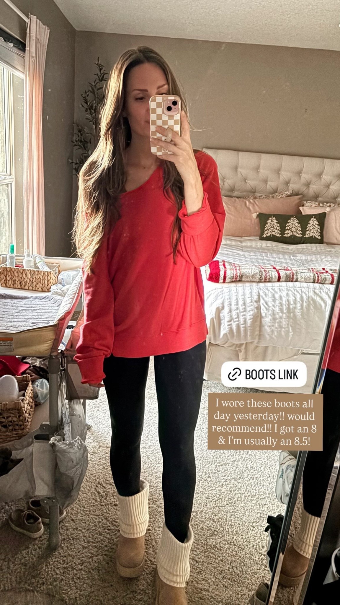 I wore these boots all day yesterday!! would recommend!! I got an 8 & I’m usually an 8.5!

Wearing a M in the sweatshirt & a small in the leggings!

#LTKootd #LTKmomlife