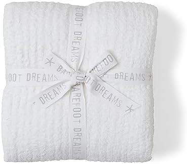 Barefoot Dreams Women's CozyChic Ribbed Throw, Pearl, Off White, One Size | Amazon (US)