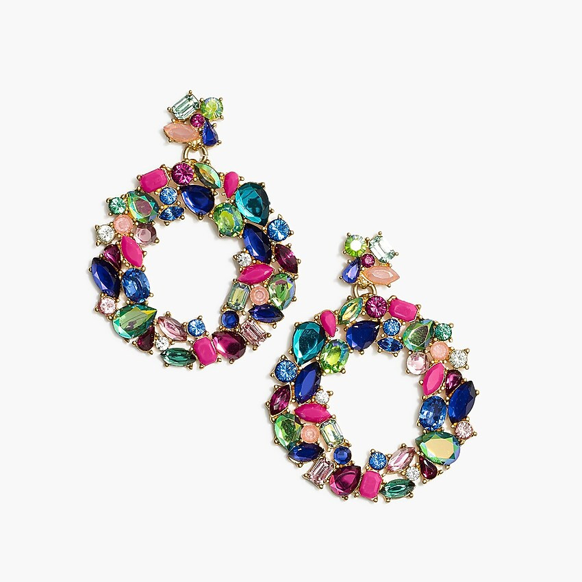 Colorful wreath statement earring | J.Crew Factory