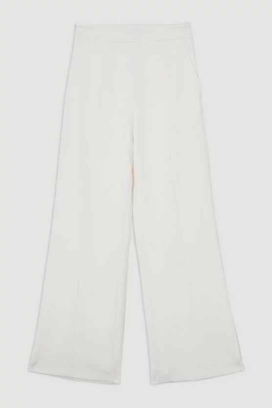 Compact Stretch Tailored Straight Leg Trouser | Karen Millen UK + IE + DE + NL