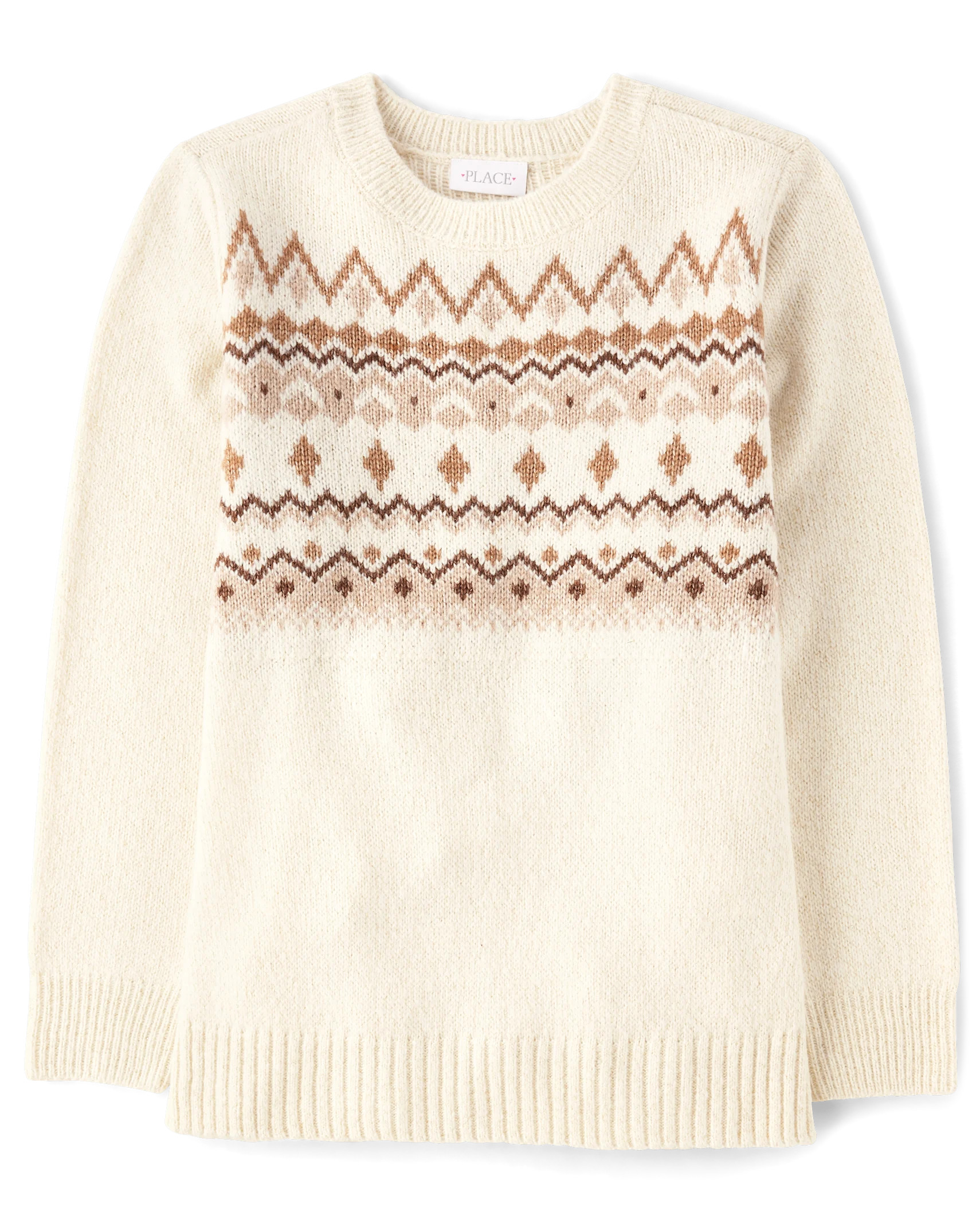 Womens Mommy And Me Long Sleeve Fairisle Sweater - BUNNYS TAIL | The Children's Place | The Children's Place