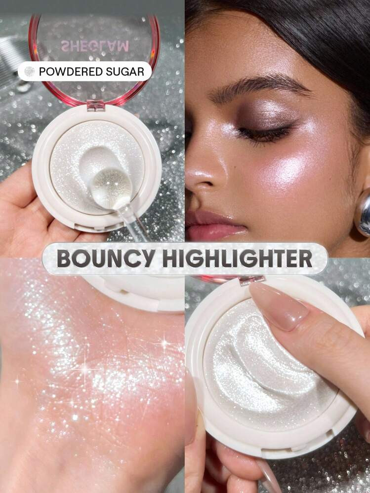 SHEGLAM Glowchi Bouncy Highlighter-Powdered Sugar Brand Beauty Makeup Face Paint Cosmetic For Women Girls Perfect For Fall Winter Ideal For Y2K Fancy Fashion Suitable For Birthday Christmas Present Party Ready Best Color | SHEIN