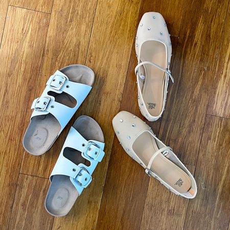 Summer shoes! These are both affordable lookalikes for designer versions!  - shoe trends - mesh flats - Birkenstock lookalikes - white sandals - buckle strap sandals 

#LTKshoecrush #LTKfindsunder50 #LTKfindsunder100