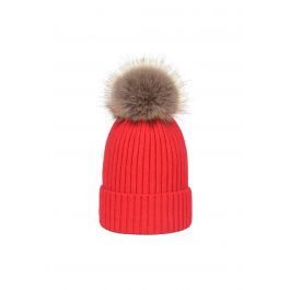Pom-Pom Ribbed Knit Beanie Hat in Red | Chicwish