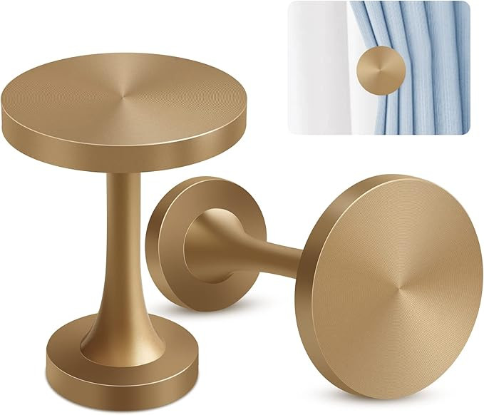 Curtain Holdbacks, Brass Gold Decorative Curtain Tiebacks Hooks Wall Mounted Round Medallion Drap... | Amazon (CA)