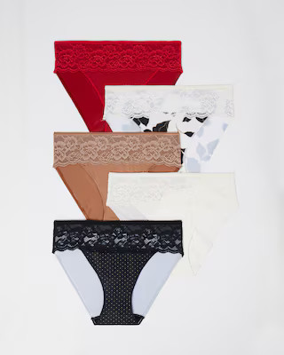 Microfiber Hipster with Lace 5 Pack | SOMA