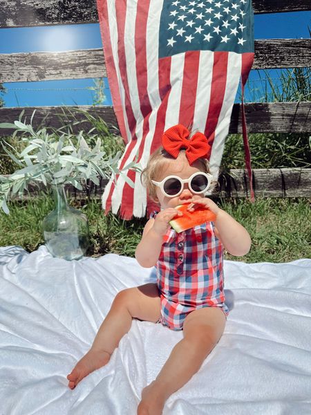 Summer Fourth of July Memorial Day baby outfit + summer romper + baby clothes + red white and blue + toddler outfit 

#LTKswim #LTKbaby #LTKkids
