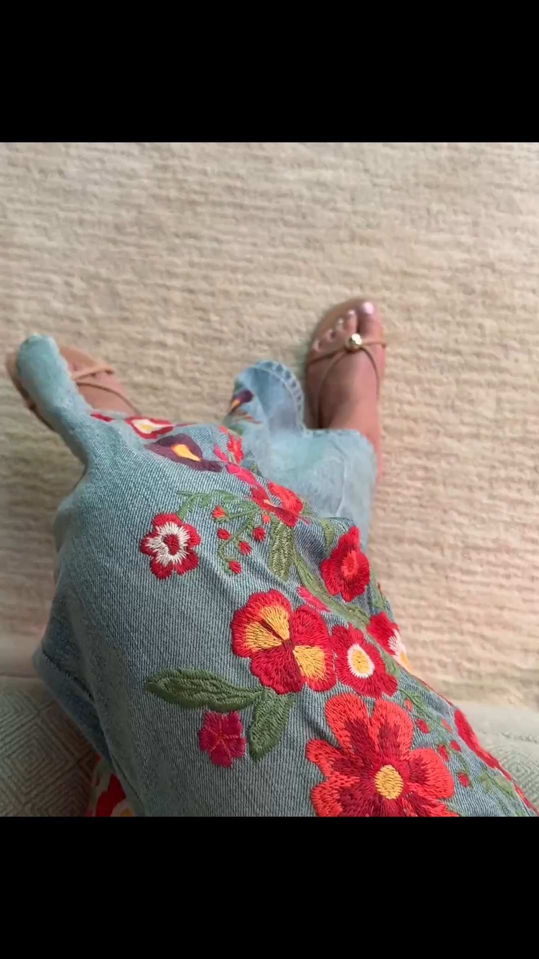 Embroidered denim for the summer or vacation travel outfit win. They’re supposed to be cropped but they’re sandal length for me. I’m 5’! 

#LTKPetite #LTKGiftGuide #LTKCyberWeek