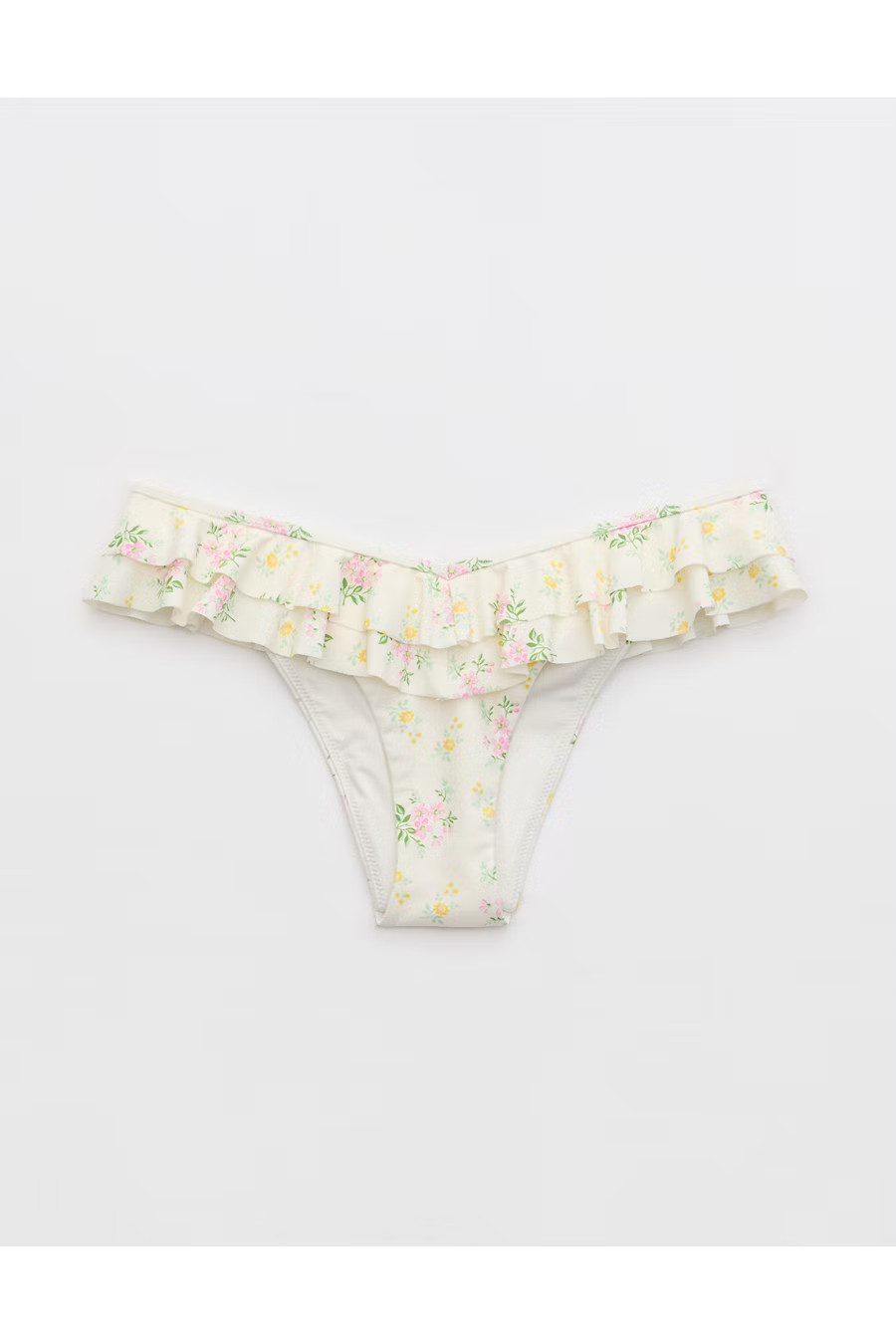 Aerie Ruffle Cheeky Bikini Bottom Women's Soft Muslin L | Aerie