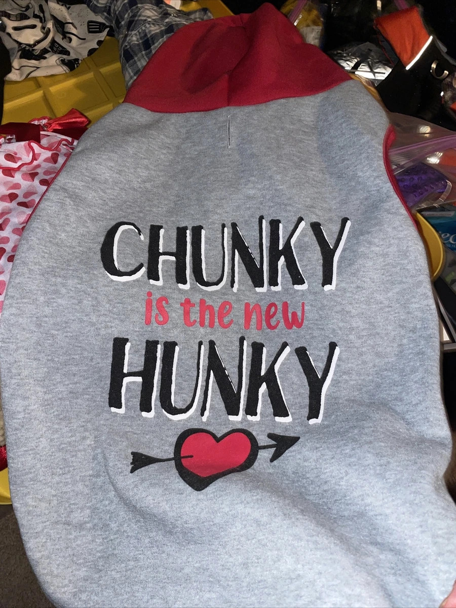 Chunky is the New Hunky" Pet LARGE Gray & Red Hoodie By Simply Dog  | eBay | eBay US