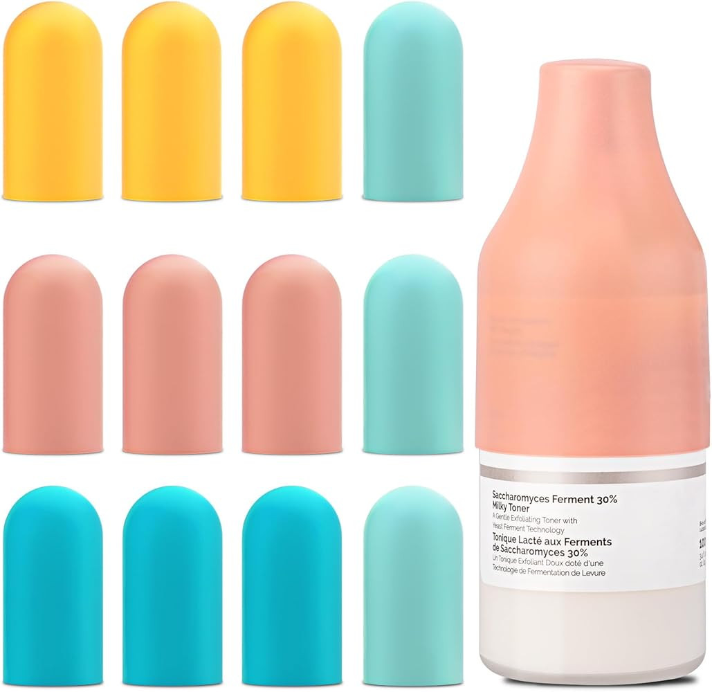 12 Pack Silicone Bottle Covers, Travel Essentials for Women Men, Elastic Sleeves for Leak Proofin... | Amazon (US)