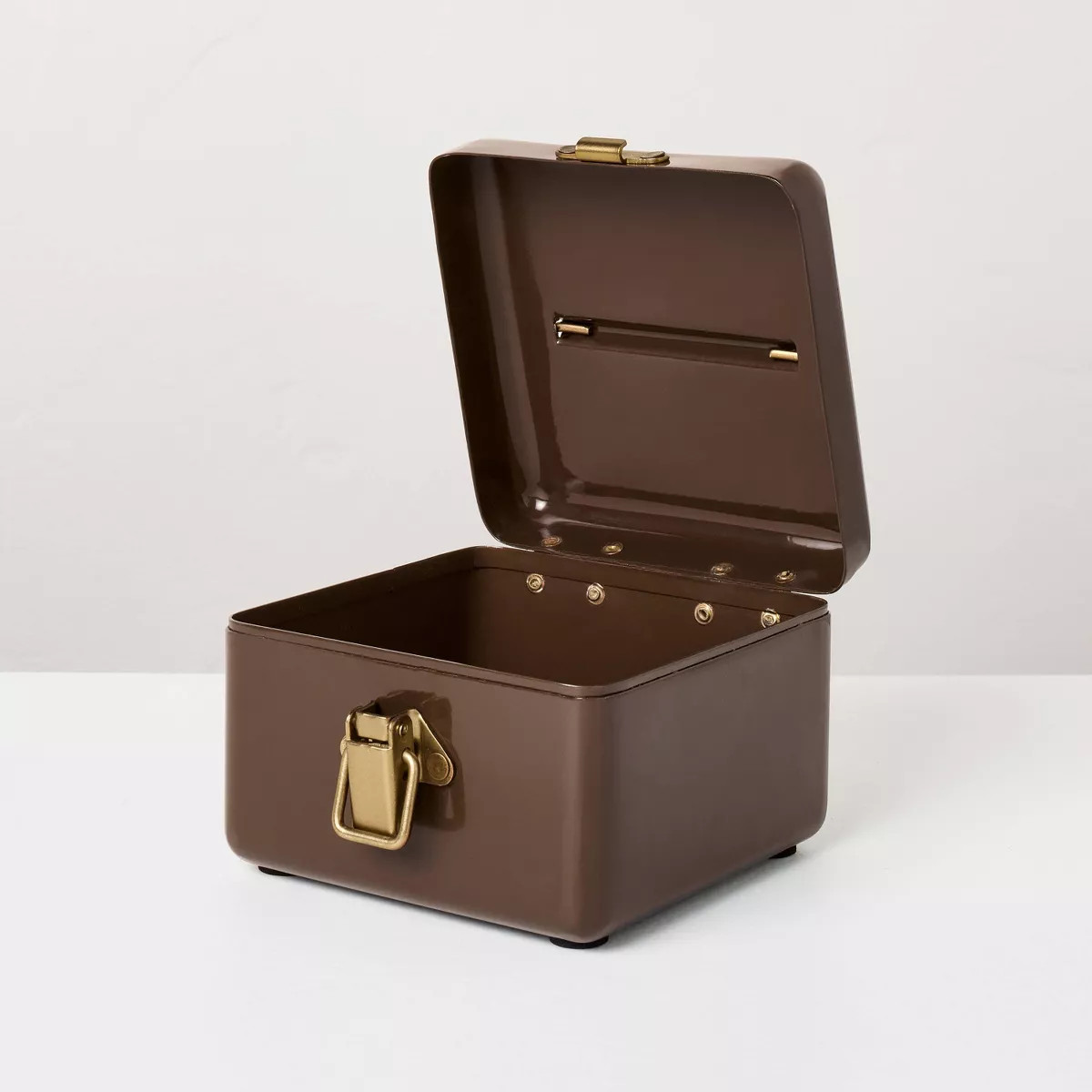 5" Small Metal Box Set with Brass Hardware Brown - Hearth & Hand™ with Magnolia | Target