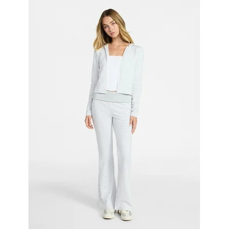 No Boundaries Zip-Up Hoodie and Foldover Pants Set, 2-Piece, Women’s XXS-XXL | Walmart (US)