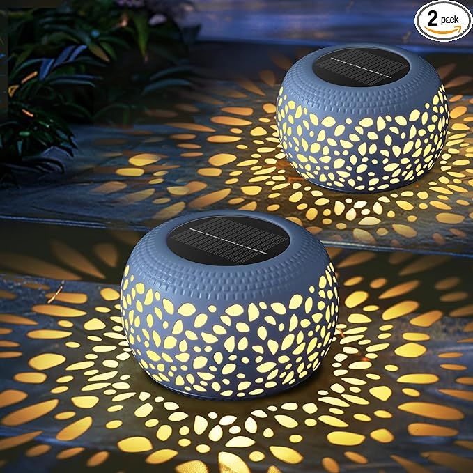 Solar Lantern Garden Patio Decor: 2 Pack White Solar Lanterns Outdoor Waterproof, Solar Lights Ou... | Amazon (US)