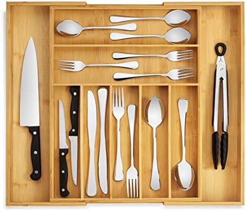 Amazon.com - RMR Home Bamboo Silverware Organizer - Expandable Kitchen Drawer Organizer and Utens... | Amazon (US)