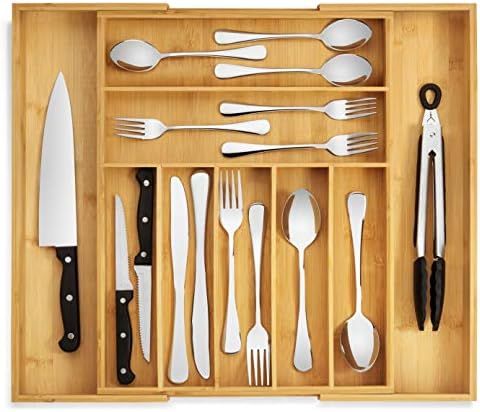Amazon.com - RMR Home Bamboo Silverware Organizer - Expandable Kitchen Drawer Organizer and Utens... | Amazon (US)